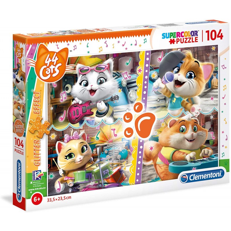 CLEMENTONI PUZZLE 104 PCS GLITTER 44 CATS