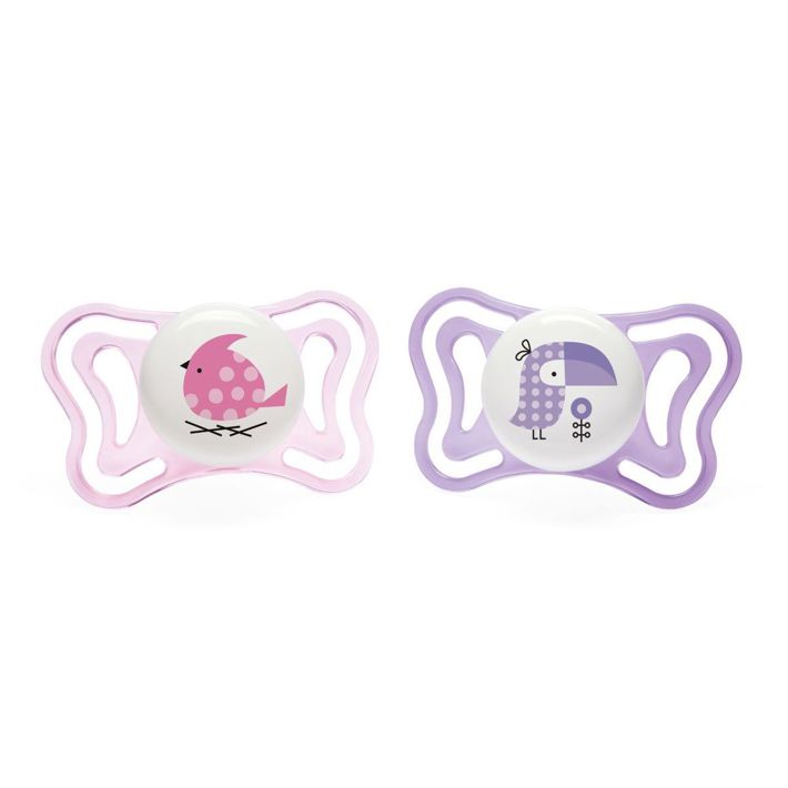 CHICCO 2 SUCETTE SILICONE LIGHT 2-6 M ROSE