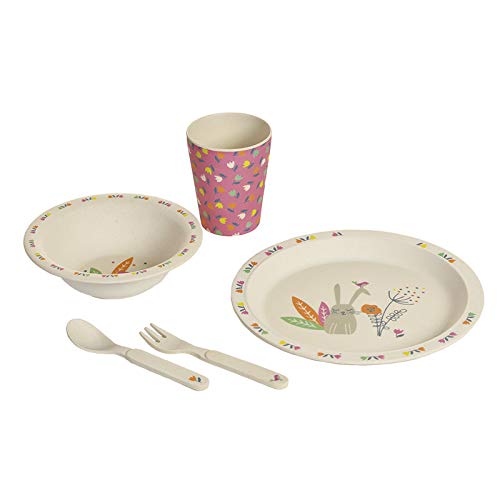 OLMITOS COFFRET 5 PCS REPAS EN FIBRE DE BAMBOU RABBIT