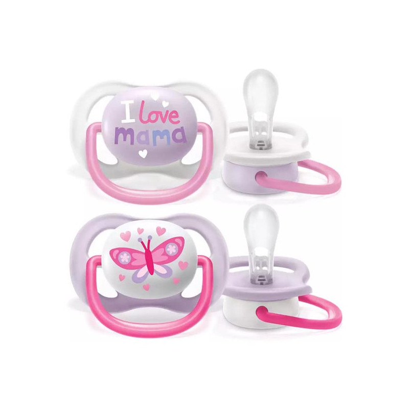 AVENT 2 SUCETTES ULTRA AIR HAPPY 0-6M