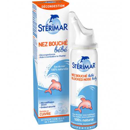 STERIMAR HYPERTONIQUE SOL NASAL NEZ BOUCHÉ BÉBÉ ENFANT