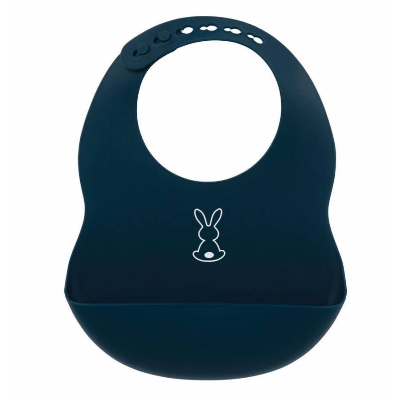 NATTOU BAVOIR EN SILICONE BLEU FONCÉ