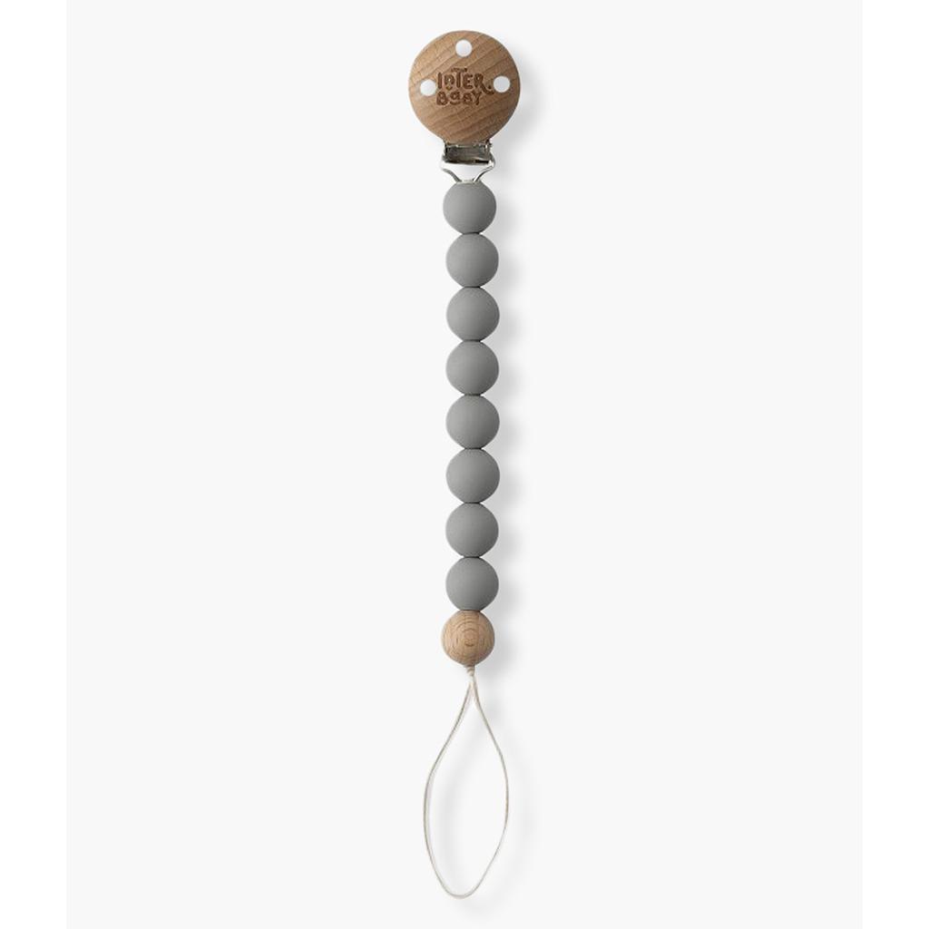 INTERBABY ATTACHE SUCETTE  EN SLICONE GRIS