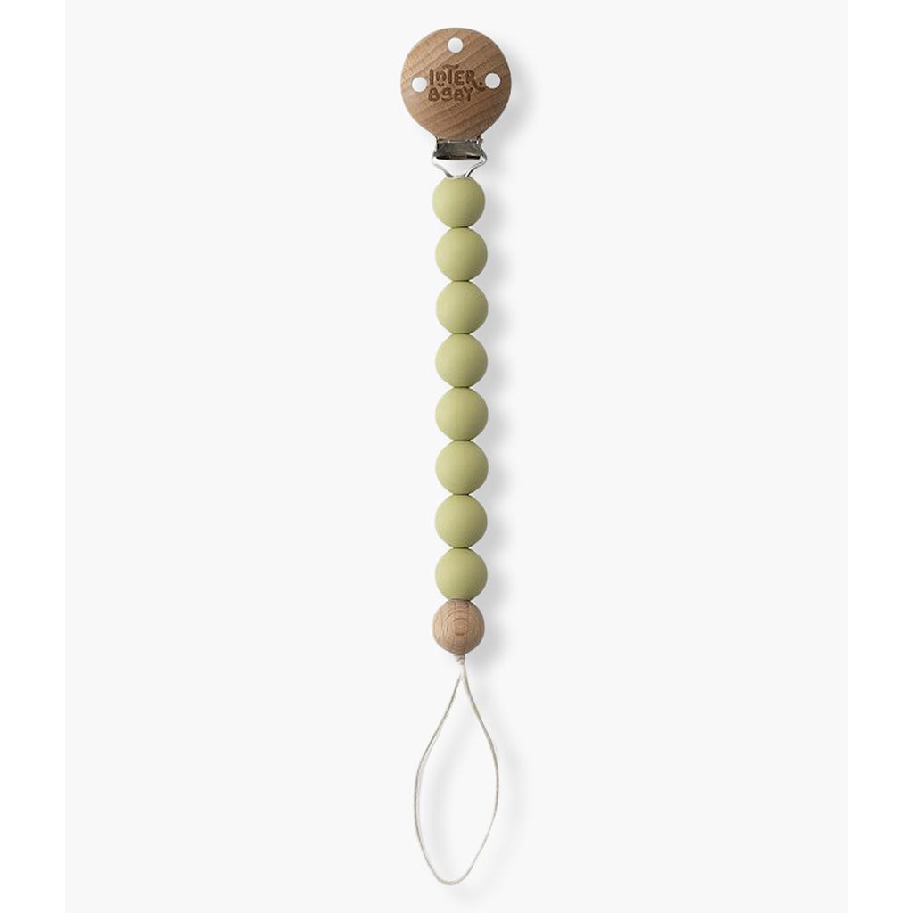 INTERBABY ATTACHE SUCETTE  EN SLICONE VERT