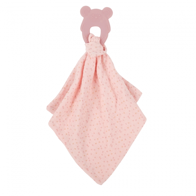 NATTOU DOUDOU + ANNEAU DE DENTITION SILICONE ROSE
