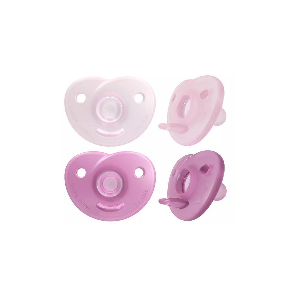 AVENT 2 SUCETTES SOOTHIE 0-6 M ROSE