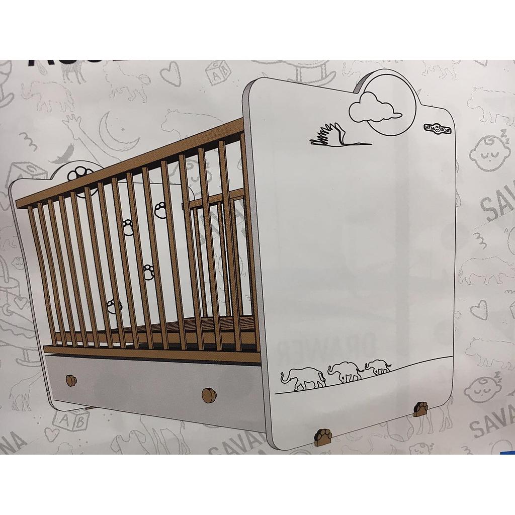 MEMOUCHE LIT EN BOIS SAVANNA 120X60 CM AVEC TIROIRE