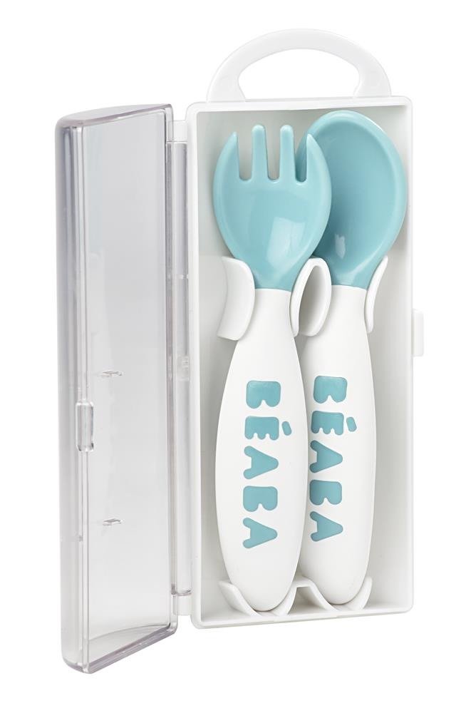 BEABA LOT DE 2 COUVERTS ERGONOMIQUES 8M+ BLEU