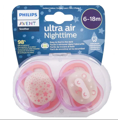 AVENT 2 SUCETTE ULTRA AIR NIGHTTIME 6-18M