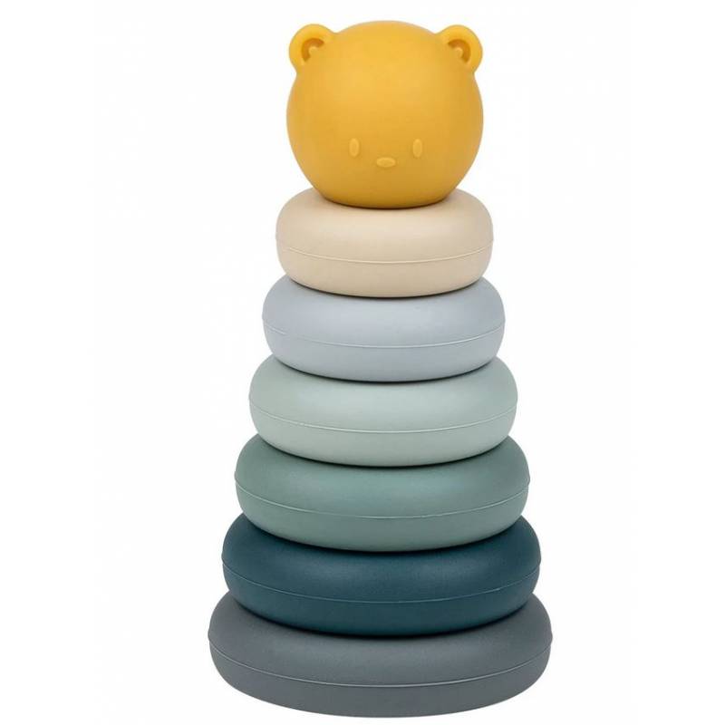 NATTOU TOUR A EMPILER SILICONE BLEU PASTEL