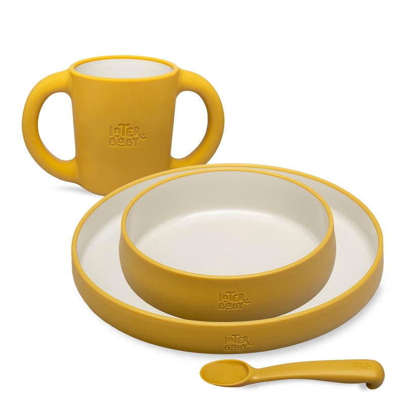 INTERBABY VAISSELLE D'APPRENTISSAGE 4 PCS OCHRE