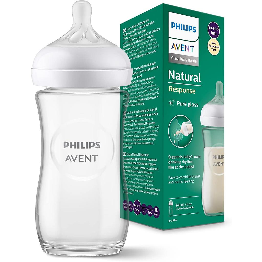 AVENT BIBERON NATUREL REPONSE 240 ML VERRE