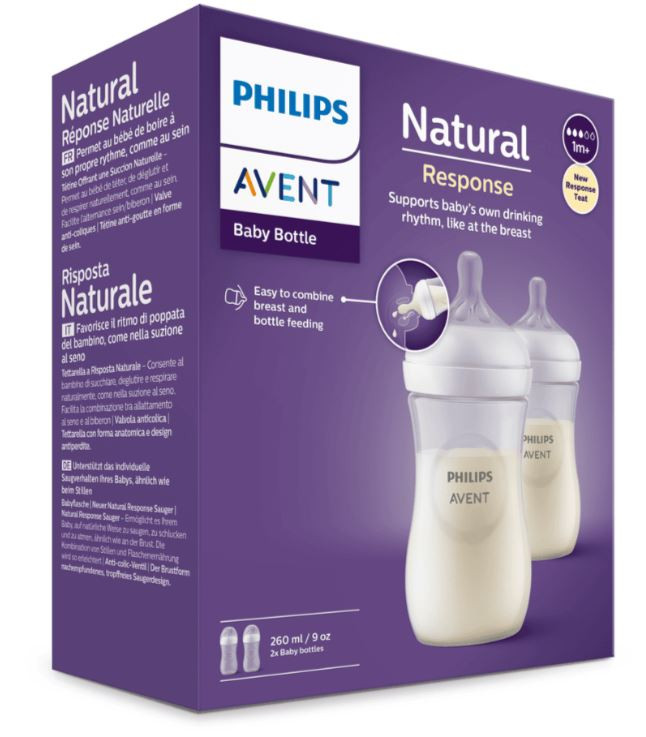 AVENT NATURAL REPONSE PACK 2 BIBERON NATUREL 260ML