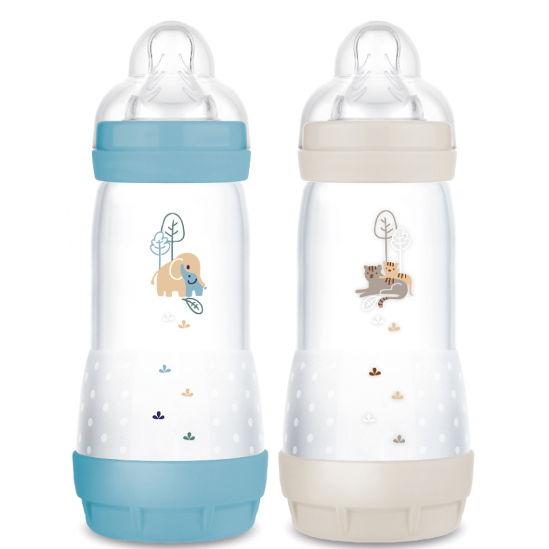 MAM PACK 2 BIBERONS EN PLASTIQUE 320ML ANTI-COLIQUE 4M+
