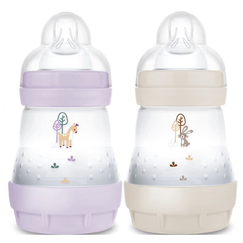 MAM PACK 2 BIBERONS EN PLASTIQUE 160ML ANTI-COLIQUE 0M+