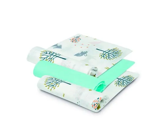 INTERBABY PACK 3 GAZES DE BAMBOU 55 X 70 CM VERT