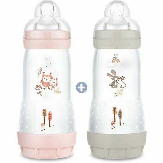 MAM PACK 2 BIBERONS EN PLASTIQUE 320 ML ANTI-COLIQUE 4M+