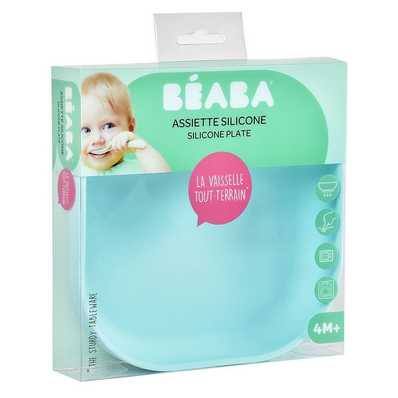 BEABA ASSIETTE SILICONE AVEC VENTOUSE BLEU