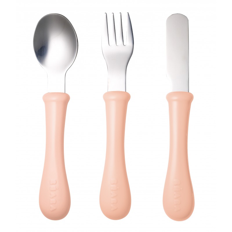 BEABA COUVERTS EN INOX 12M+ ROSE