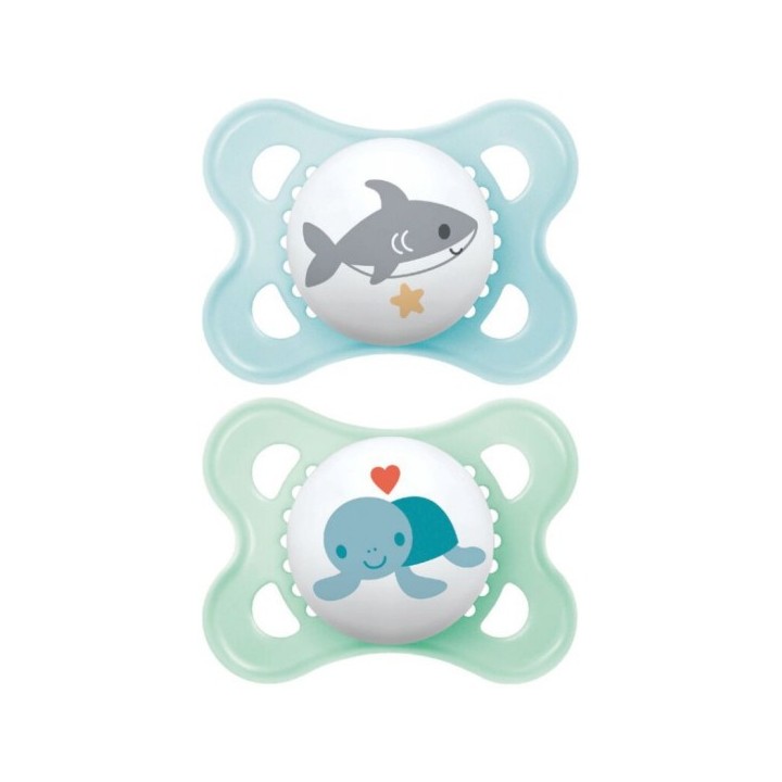 MAM 2 SUCETTES EN SILICONE ORIGINAL 2-6M