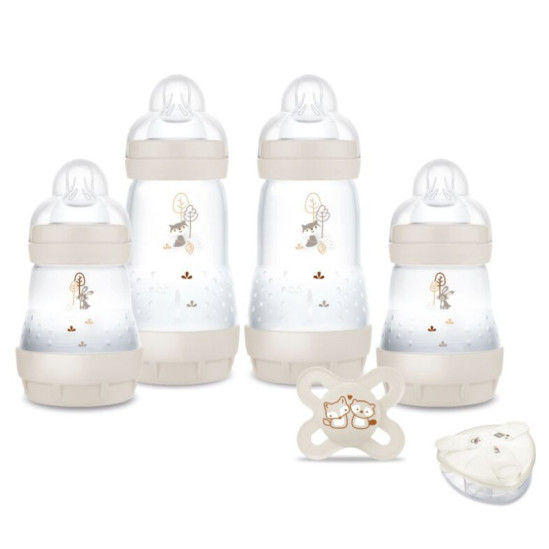 MAM MON COFFRET NAISSANCE NATURE, 4 BIBERONS SABLE