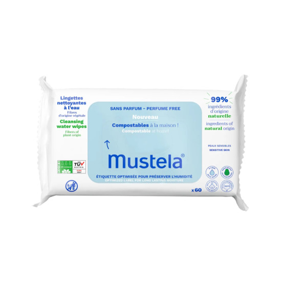 MUSTELA LINGETTES NETTOYANTES A L'EAU  X60