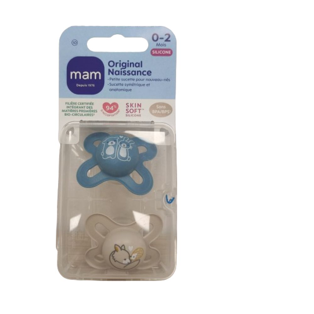 MAM 2 SUCETTES EN SIL ORIGINAL 18M+