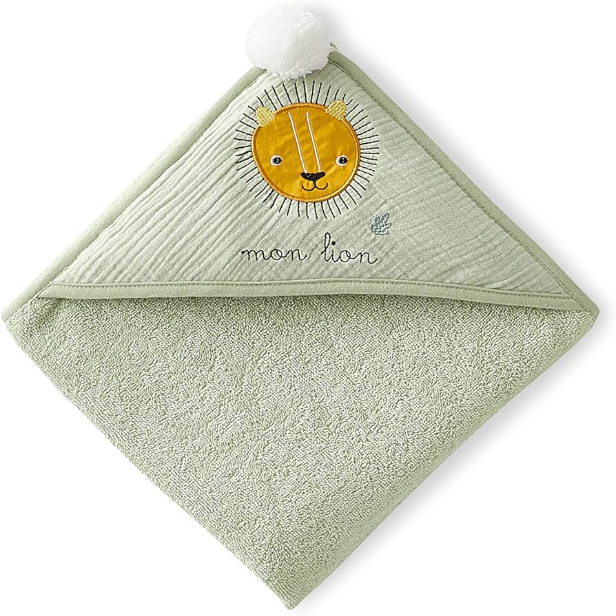 VERTBAUDET CAPE DE BAIN + GANT 80X80 CM VERT