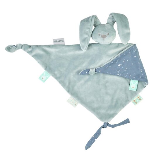 NATTOU Maxi doudou vert de gris avec motif imprimé (LAPIDOU)