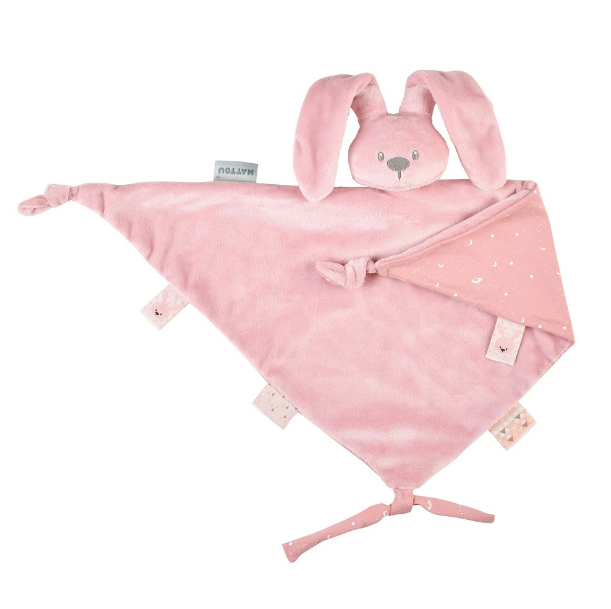NATTOU maxi doudou vieux rose avec motif imprimé (LAPIDOU)