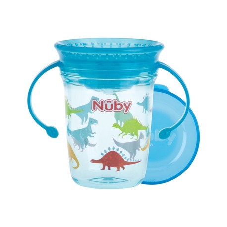 NUBY Gobelet magique 360° avec anses en Tritan™ - Aqua - 240ml -6m+