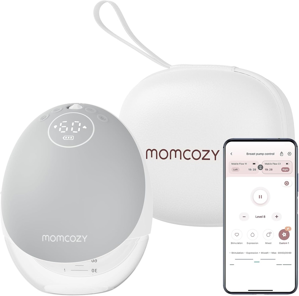 MOMCOZY Tire-lait mains libres Mobile Flow M9 Single (Cozy Rouge)