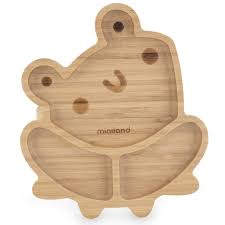 MINILAND Assiette plate en Bois avec ventouse FROG FSC 100%