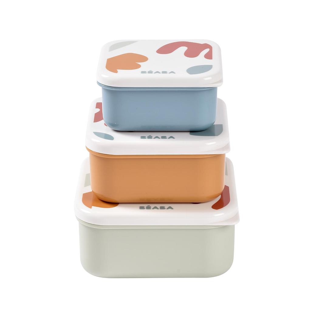 BEABA Set de 3 boîtes à goûter Playful