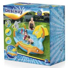 BESTWAY  Piscine toboggan animaux 280x257x87
