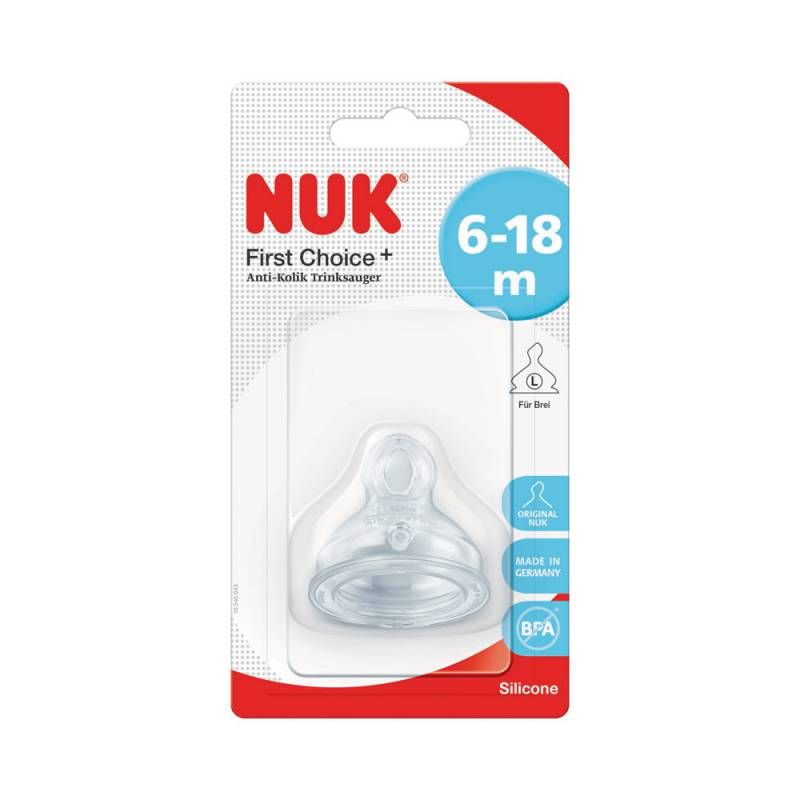 NUK TETINE COL LARGE ORTHODONTIC ANTI-COLIC 6-18 L