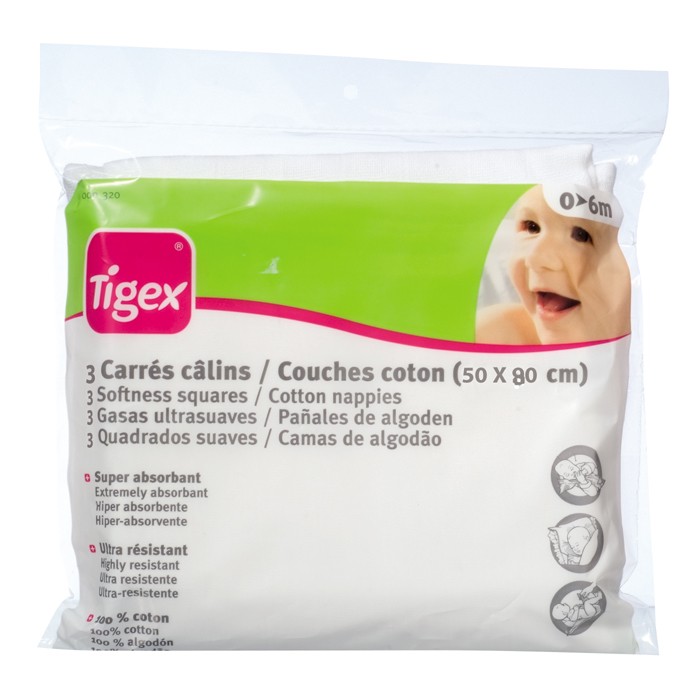 TIGEX 3 LANGES COTON 50X80 CM